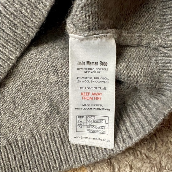 JoJo Maman Bebe Fox Cashmere Wool Sweater- 12-18m - Picture 7 of 8